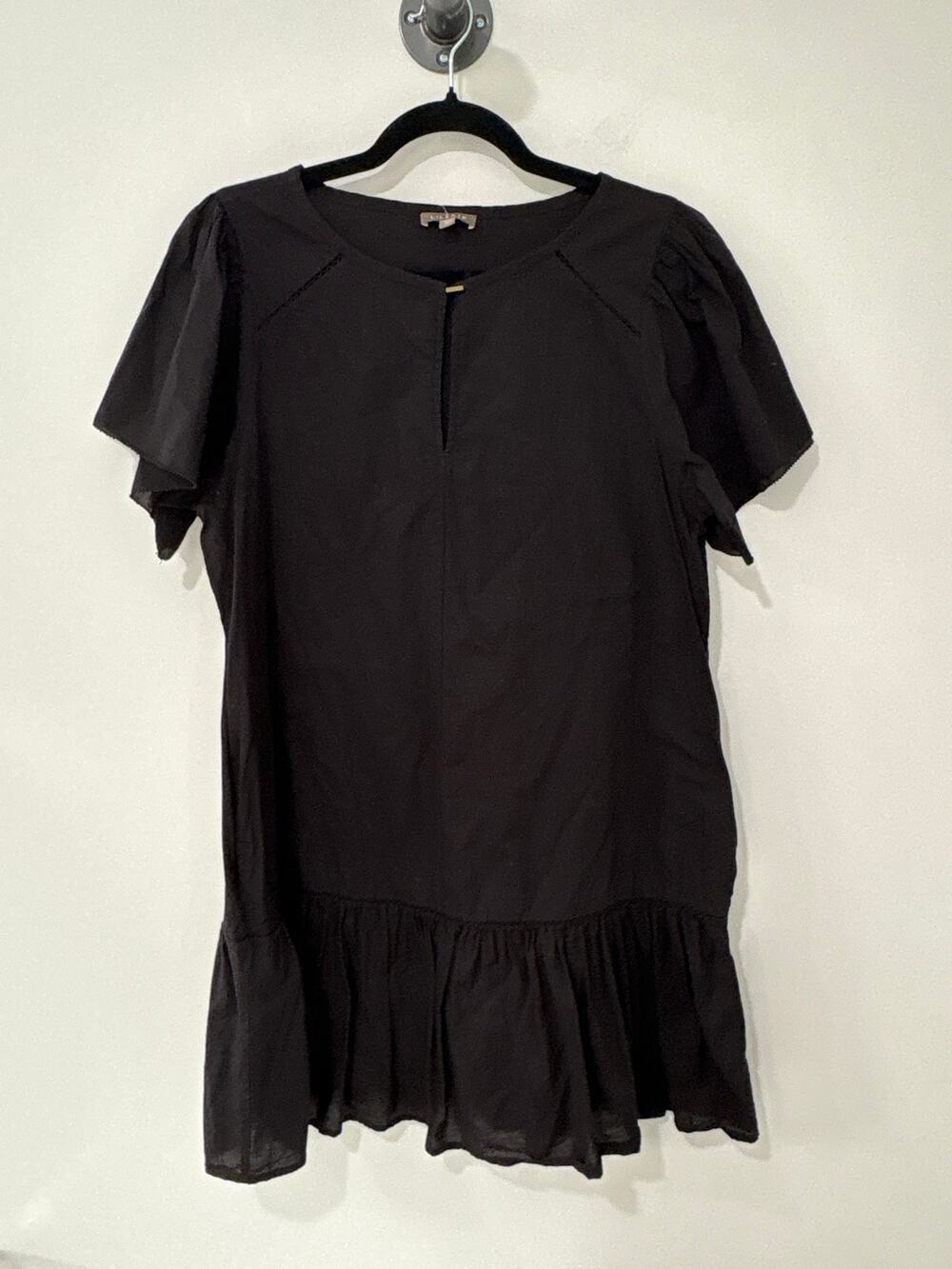 Lilla P Short Sleeve Cotton Black Dress Size M